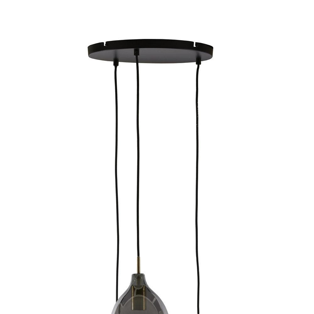 Esstisch-Pendellampe Lukaro 3-Licht – Rauchglas Light & Living 8717807703264