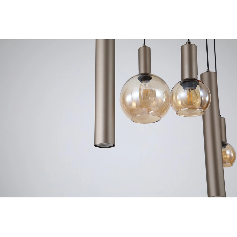 Design-Pendelleuchte Lyon Braunes Glas Searchlight 5053423296371