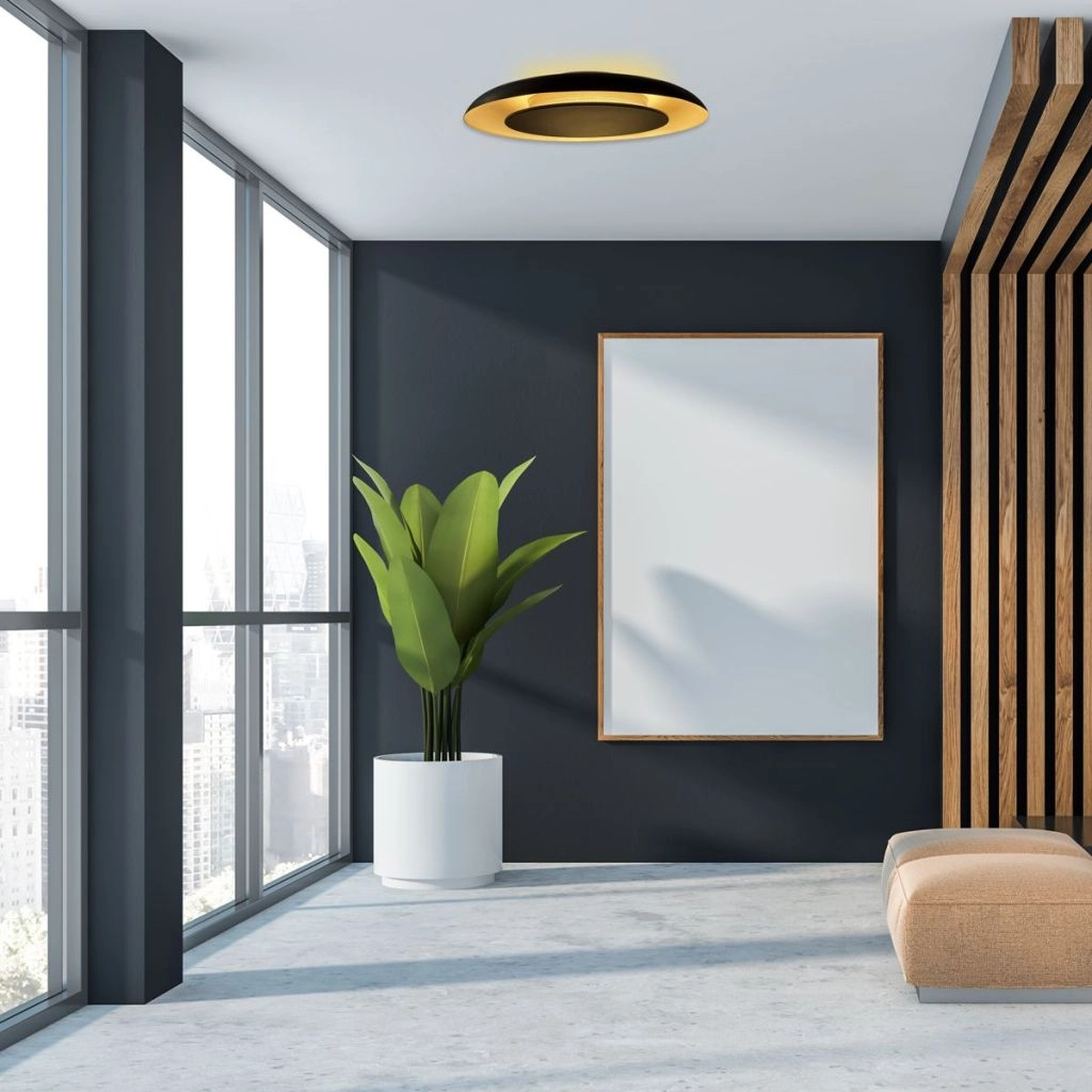 Moderne Deckenlampe Golden Veil Schwarz mit Gold Steinhauer 8712746186772
