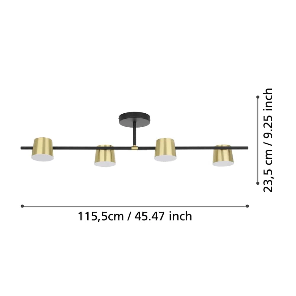 Schwarz mit goldener Deckenlampe Altamira 4-Licht Stars of Light 9002759399849