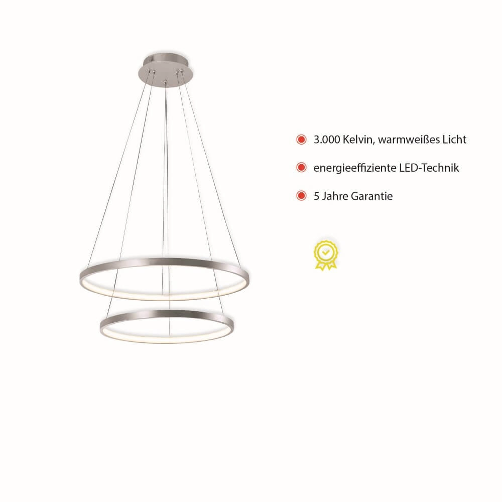 Runde Hängelampe Circle Silber Just Light 4043689960445