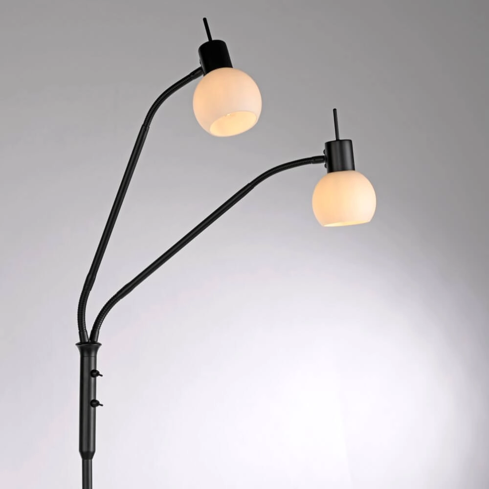 Schwarze Stehlampe Loki 2-flammig Just Light 4043689000837