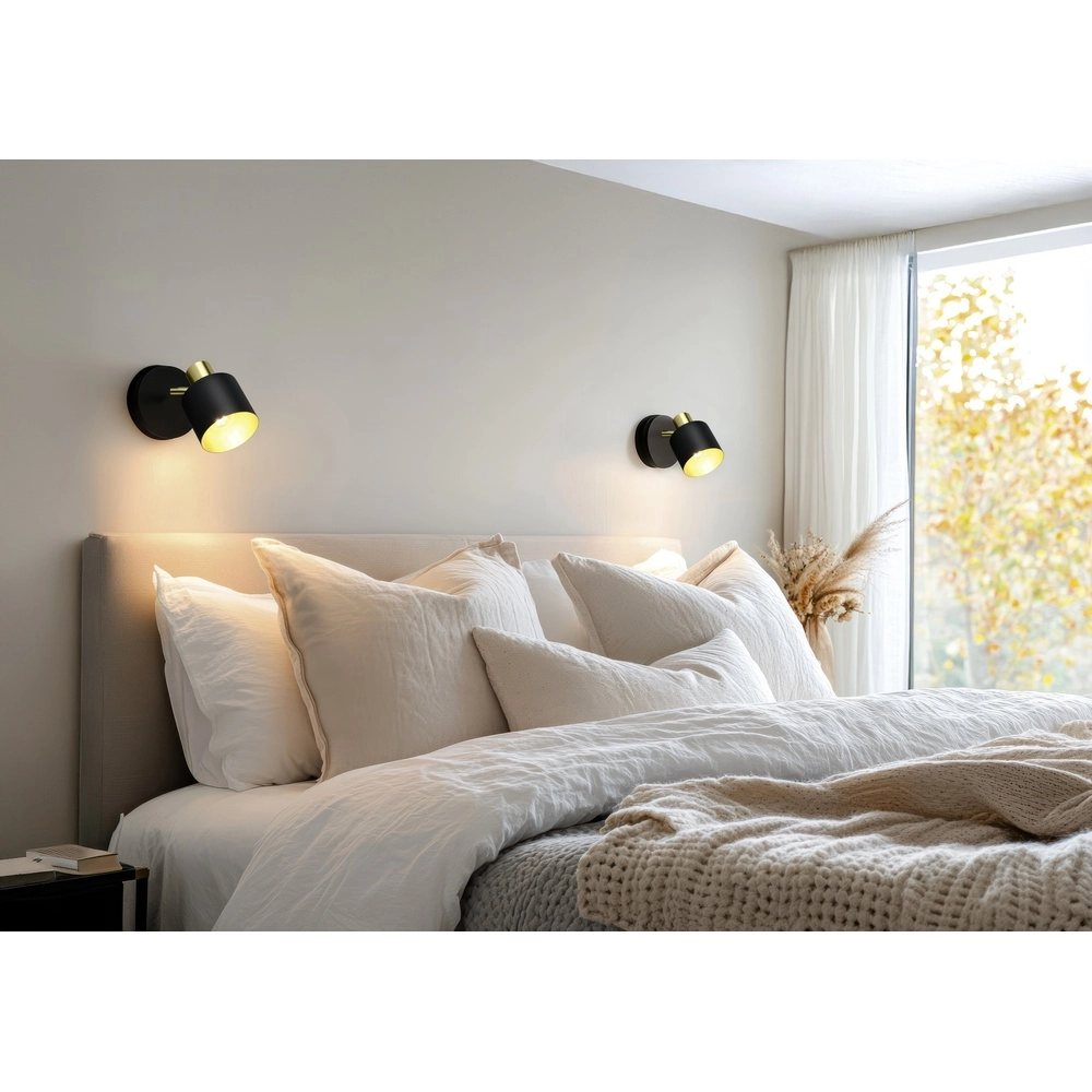 Wandstrahler Eva schwarz mit gold Trio 4017807654646