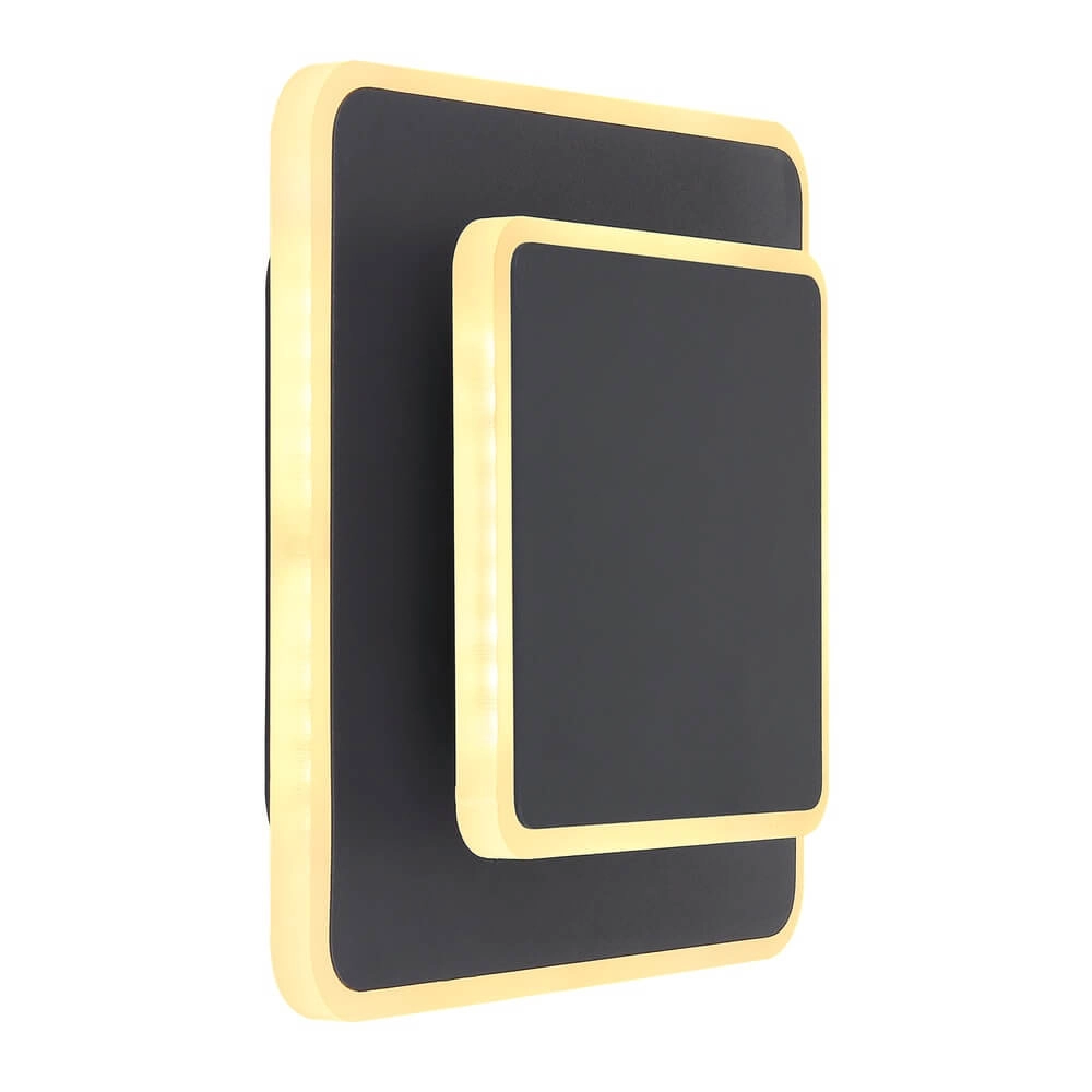 Wandleuchte quadratisch Many schwarz Globo 9007371425617