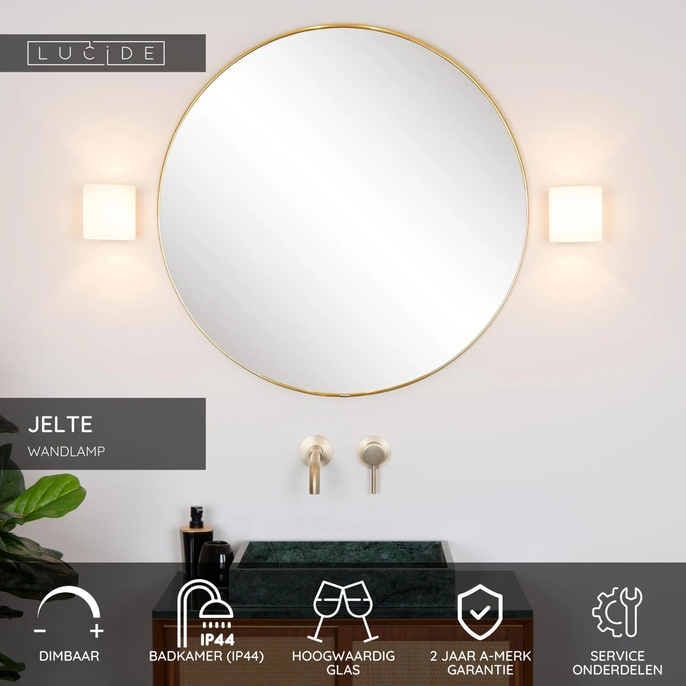 Design-Wandlampe Jelte IP44 geeignet für das Badezimmer Lucide 5411212040428