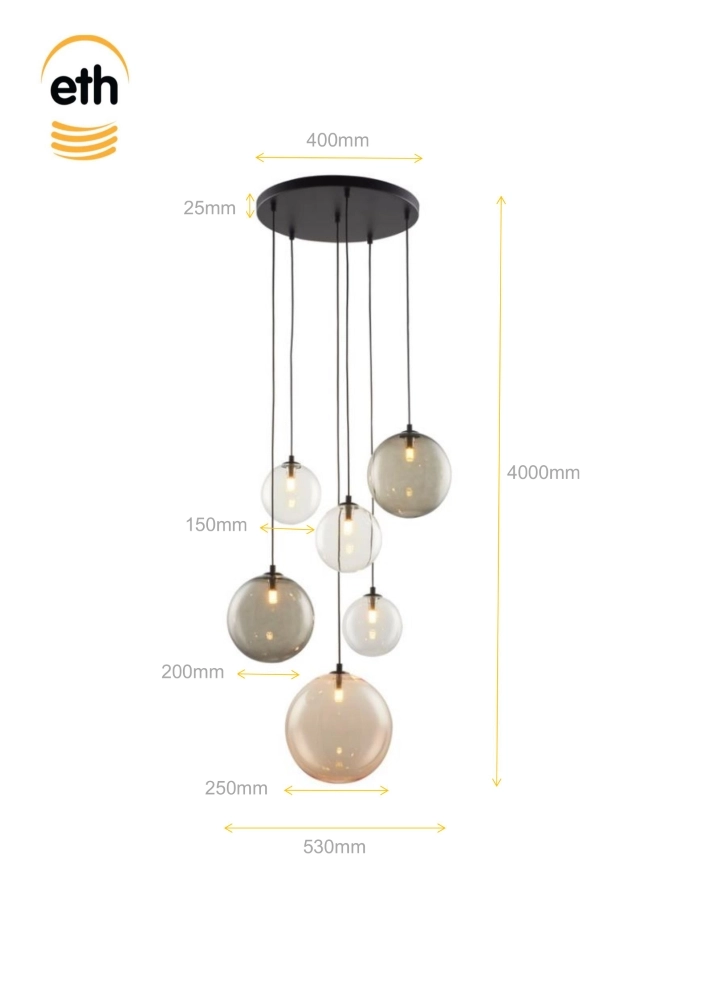 Vide Pendellampe Shelly 6-Licht ETH 8720195310075