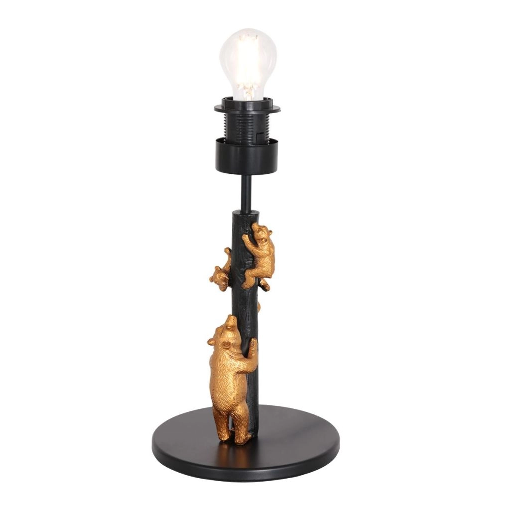 Schwarze Tischlampe Animaux mit Korkkappe Ø20 cm Steinhauer 8712746180572