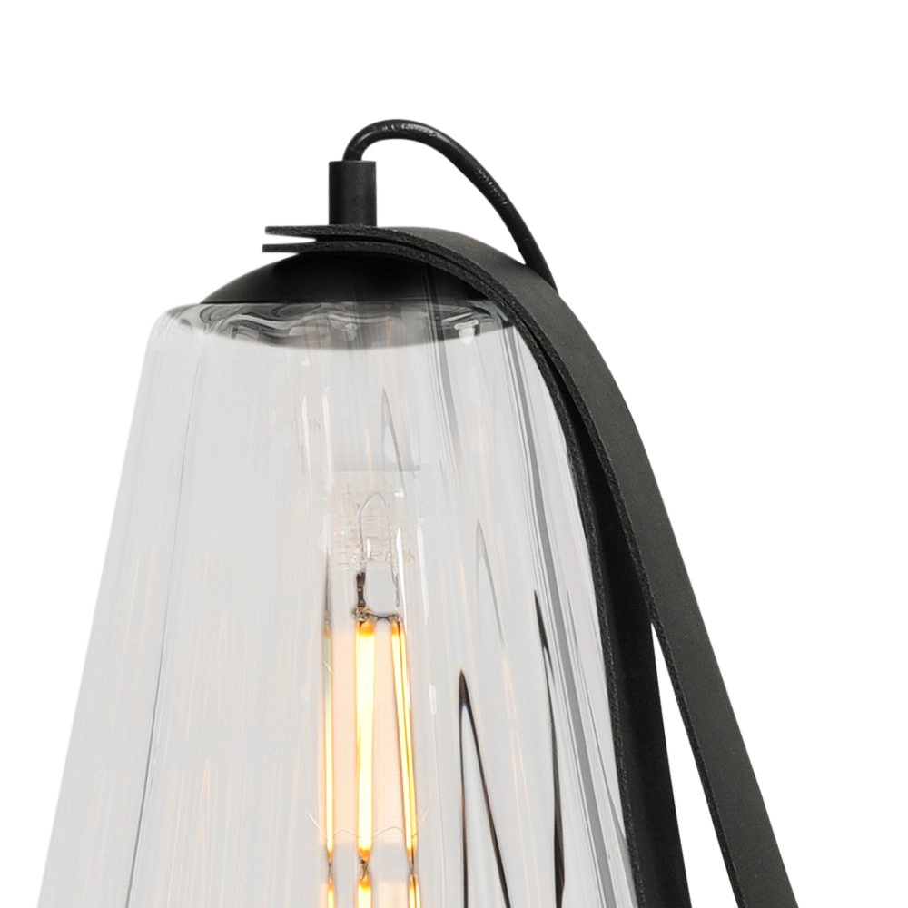 Tischlampe schwarz Diamond 80cm mit Klarglas Masterlight 8718121259215