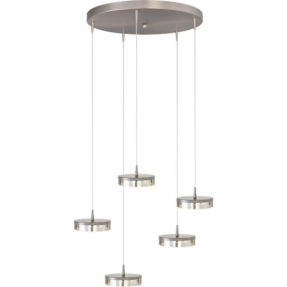 5-Licht Pendellampe Imperia Ø 50 cm Nickel