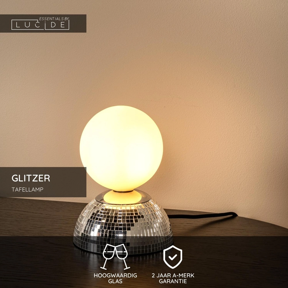 Tischlampe Glitzer Silber Lucide 5411212106513