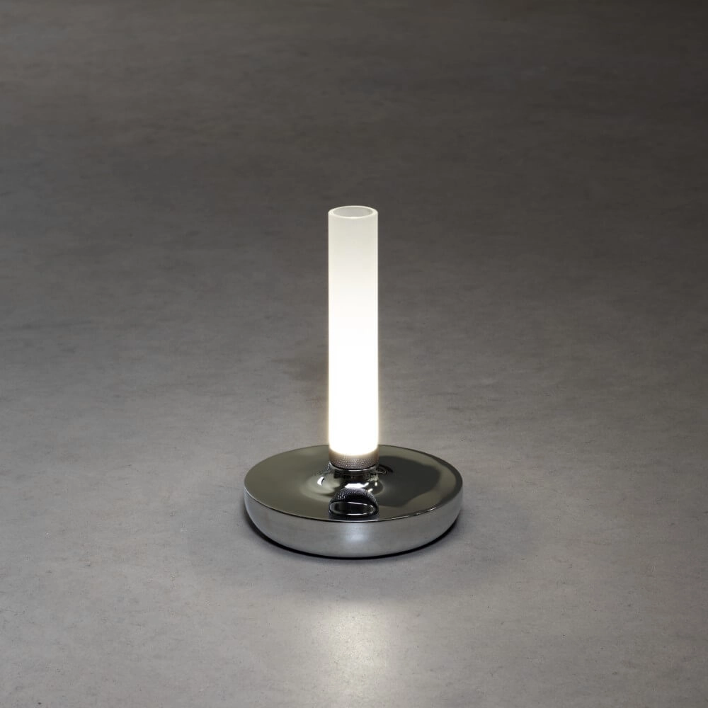 Wiederaufladbare Tischlampe Biarritz Chrom KonstSmide 7318308270036