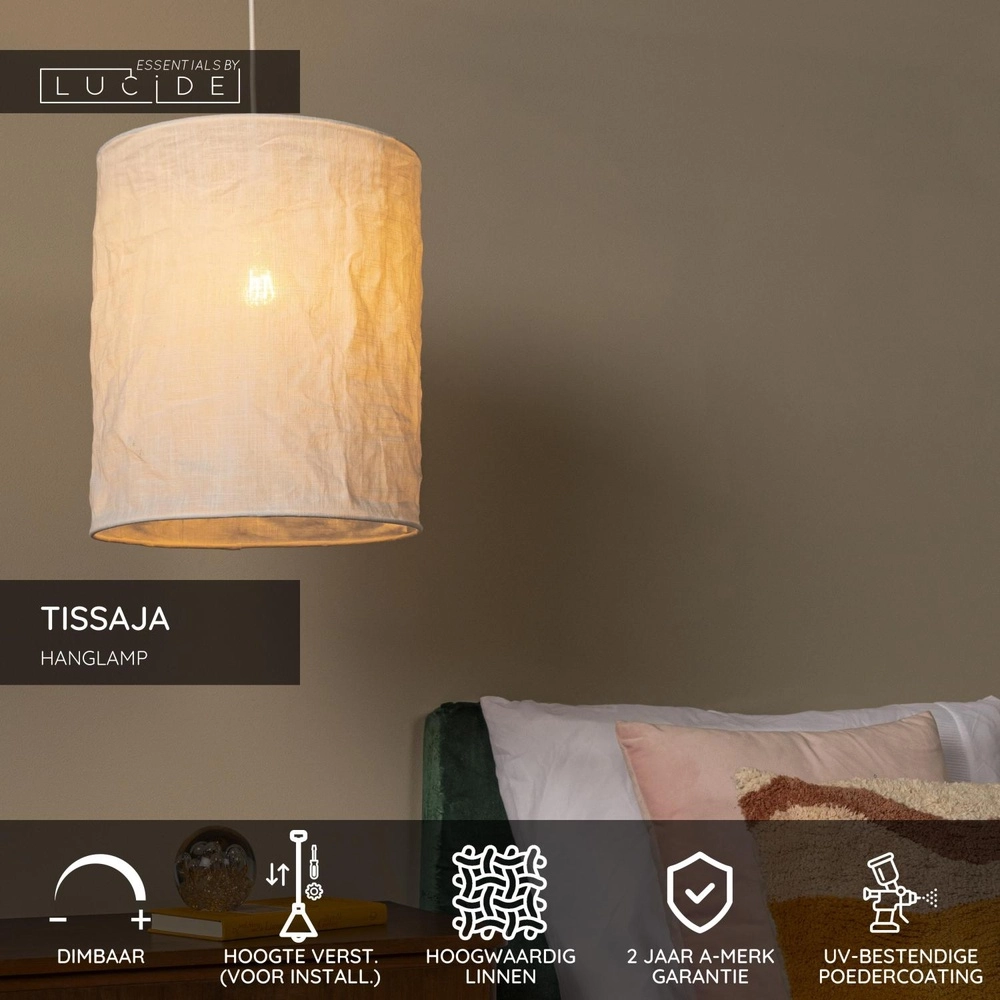 Pendellampe Tissaja Ø 30 cm weiß Lucide 5411212061591