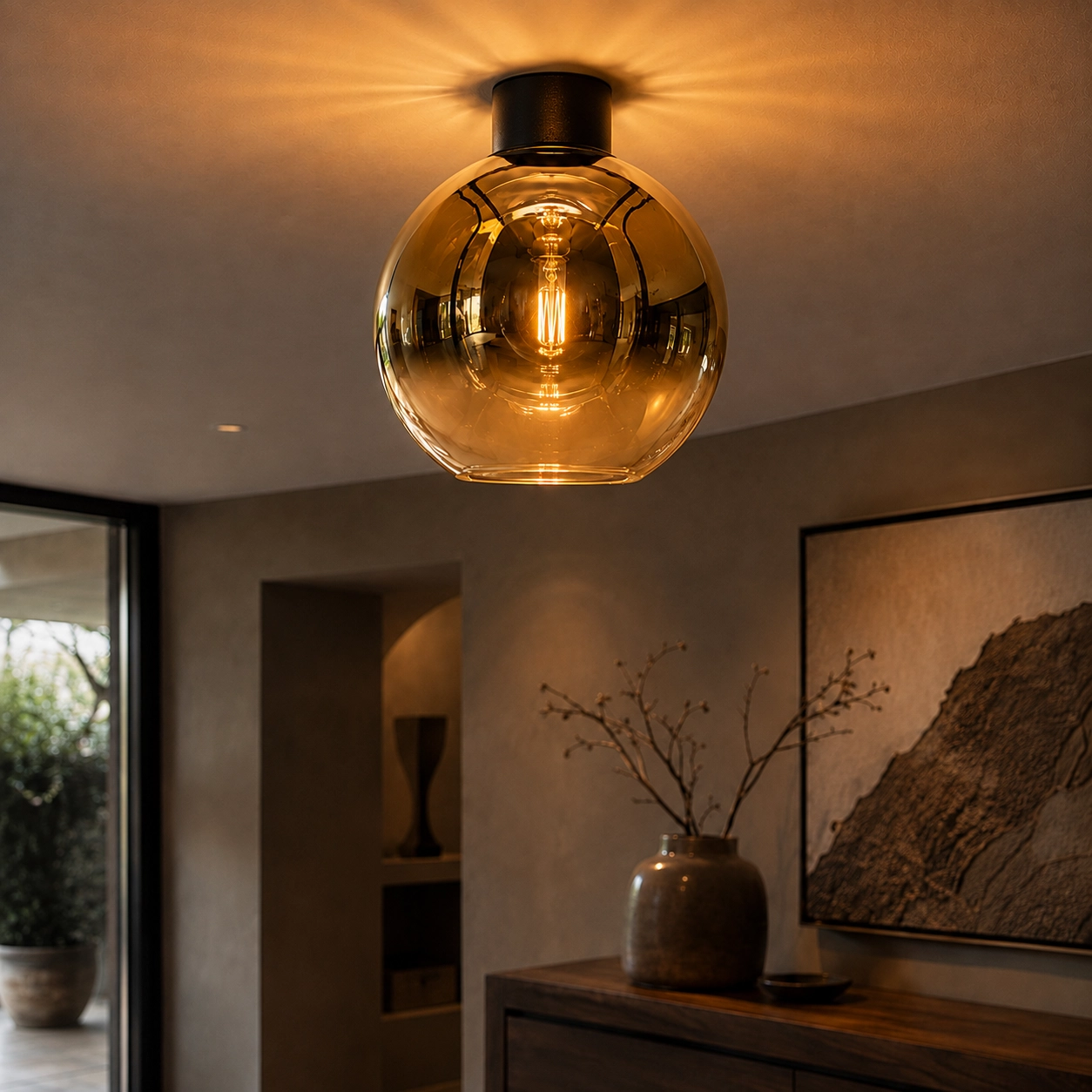 Glasdeckenlampe Rosario Ø 20cm