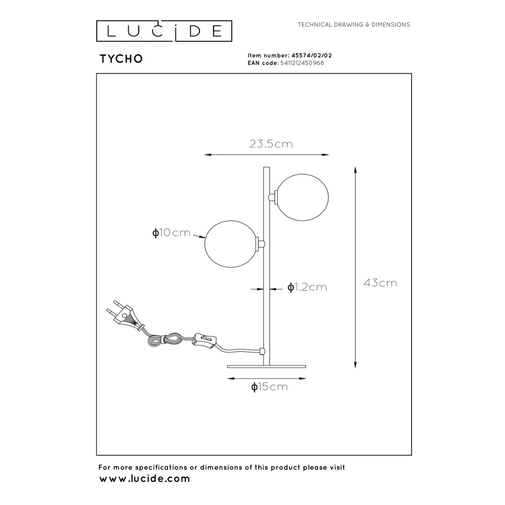 Tischlampe Tycho Gold Lucide 5411212450968