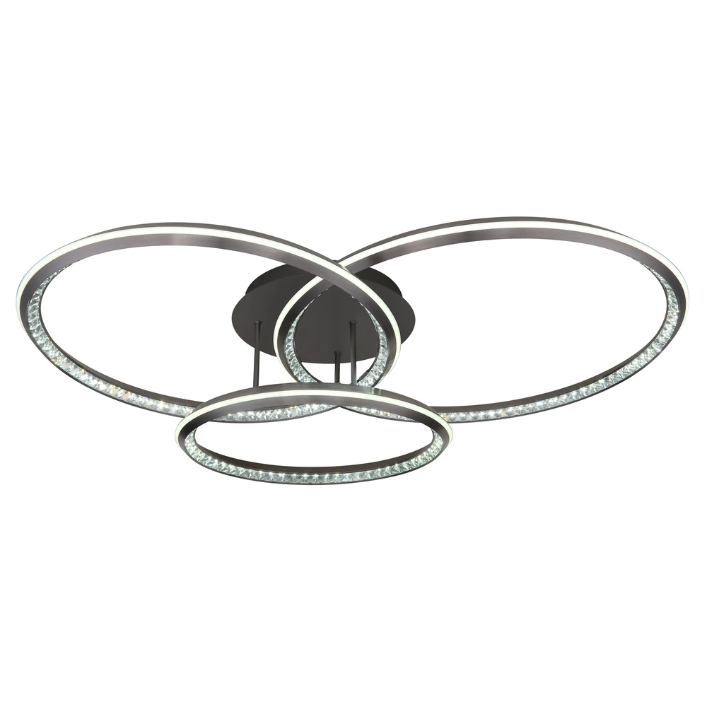 Design-Deckenlampe Alaina 3 Ringe aus Grau Globo 9007371474882