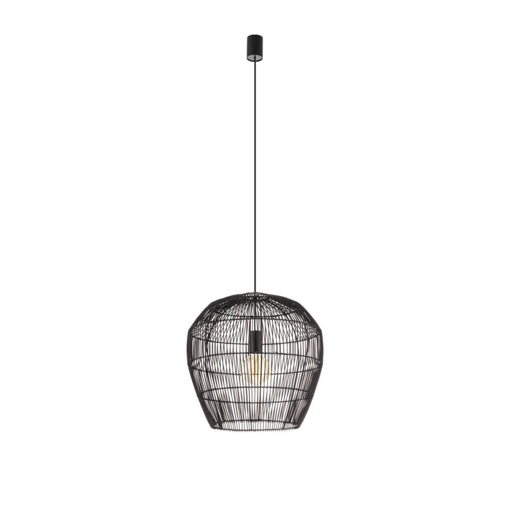Rattan Pendelleuchte Haiti S Ø 43cm schwarz Lyora 5903139111669