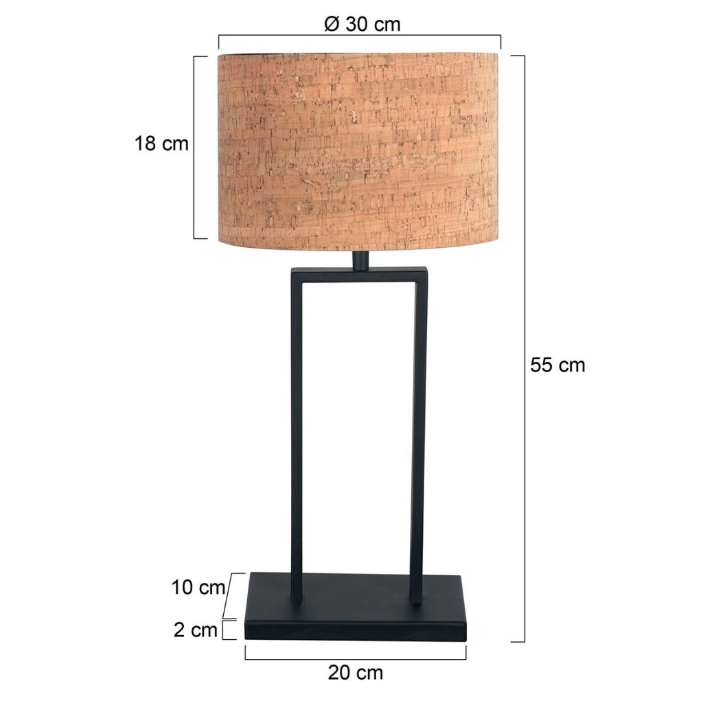 Tischlampe Stang mit Korkkappe Ø30 cm Steinhauer 8712746180671