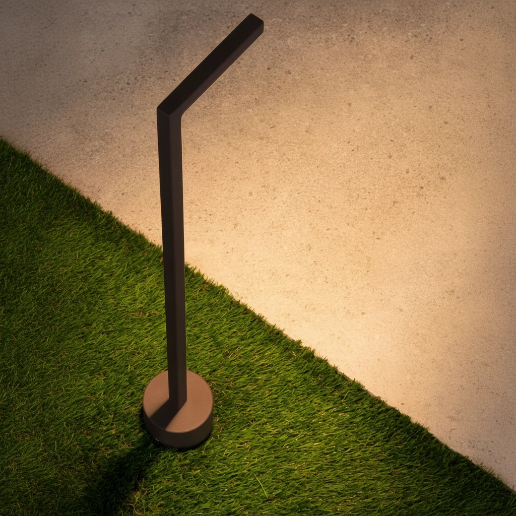 Schlanke Gartenleuchte Pipe Rostbraun 64,5cm
