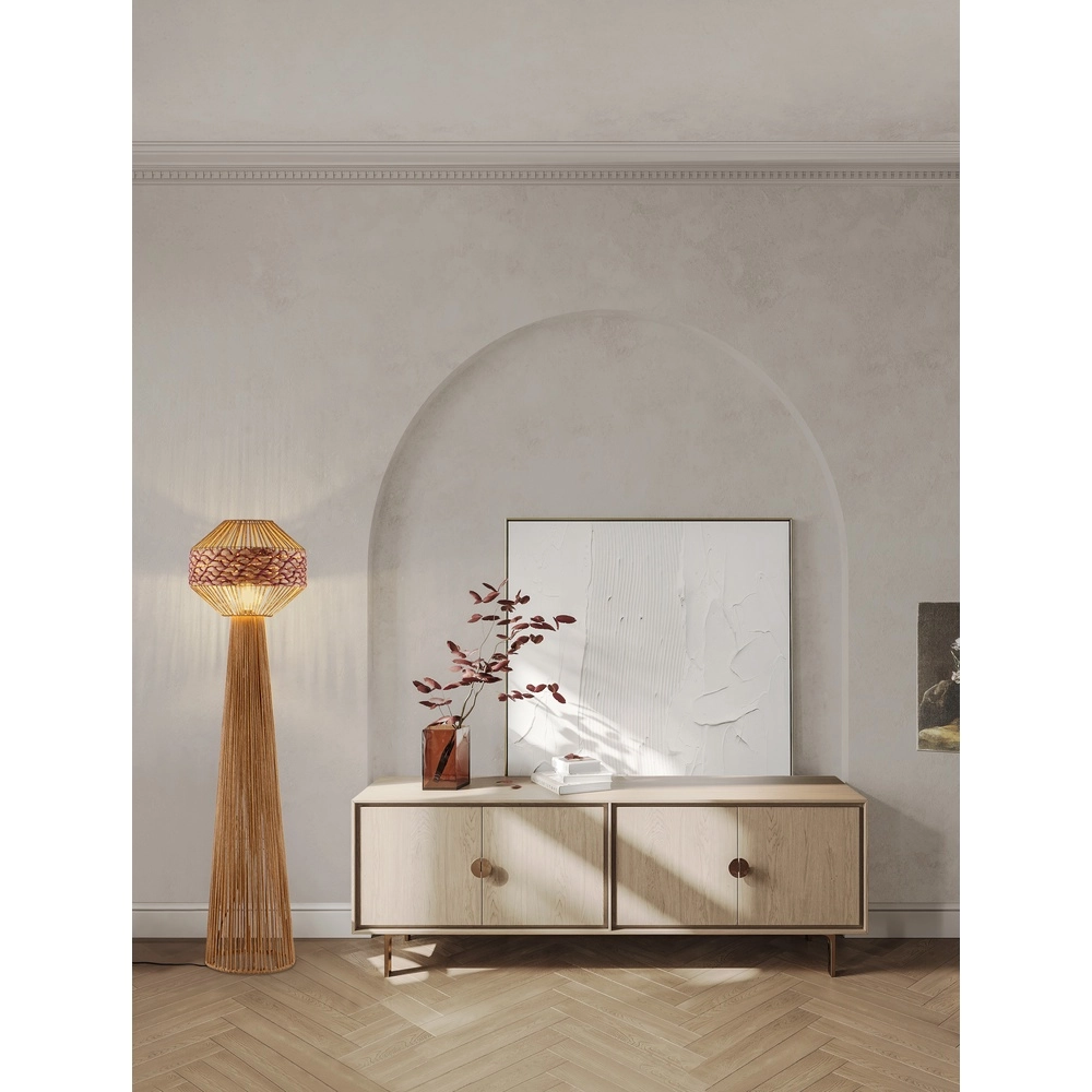 Stehlampe Mapi Ø 42cm rot mit braun Lyora 5212017477347