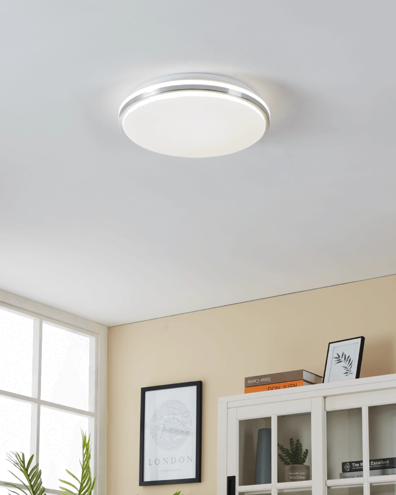 Badezimmer-Deckenleuchte Pinetto Ø 34 cm – Chrom Eglo 9008606235964