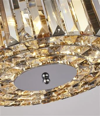 Hängelampe Chapeau 35 cm Chrom mit Kristallglas Searchlight 5053423187815