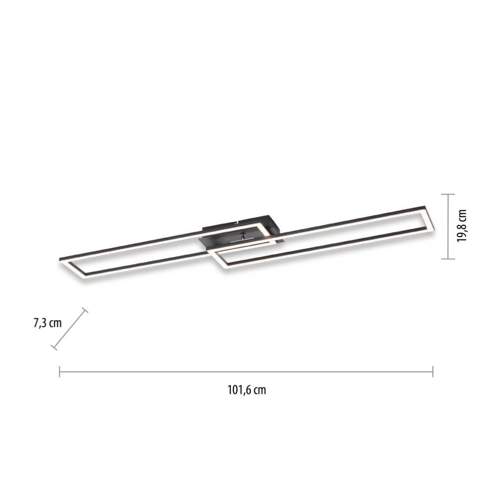 Schwarze LED-Deckenleuchte Iven Paul Neuhaus 4043689981976