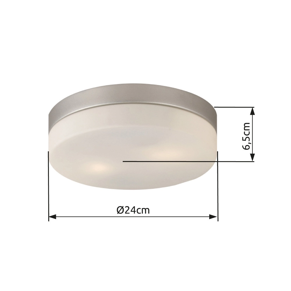 Nickel-Deckenlampe Opal Ø 24 cm Globo 9007371163458
