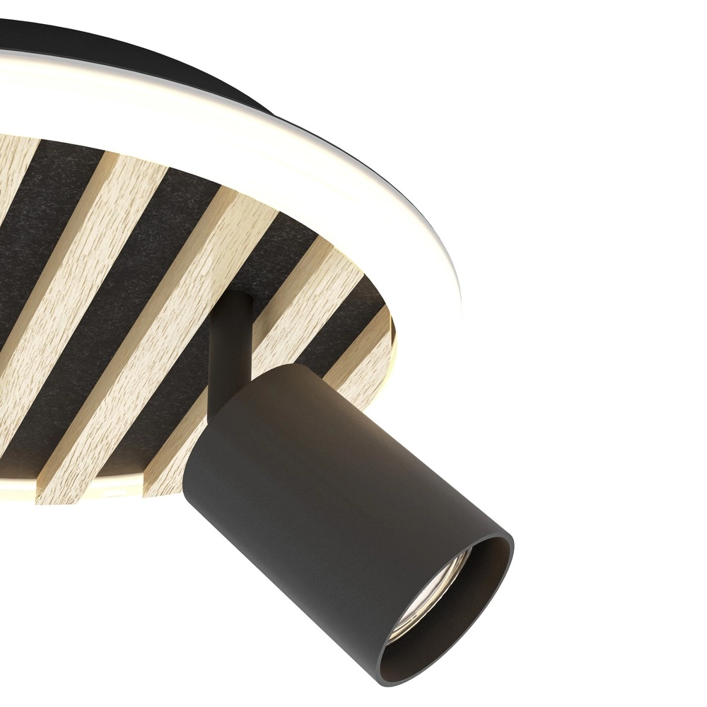 Moderne Deckenlampe Cembrano 3-Licht Schwarz mit Holz Eglo 9008606388271
