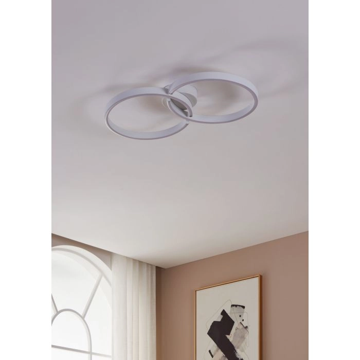 Weiß LED-Deckenleuchte Amandolo 2 Ringe Eglo 9008606275069