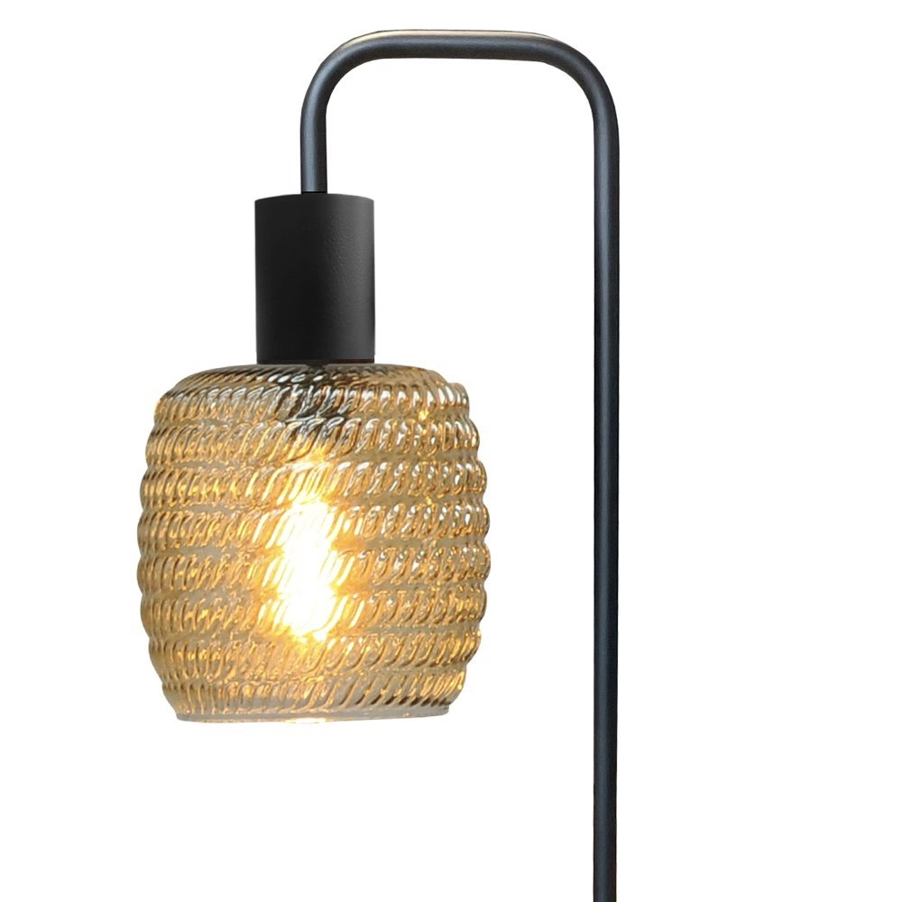 Schwarze Tischlampe Bounty mit geripptem Glas Masterlight 8718121251103