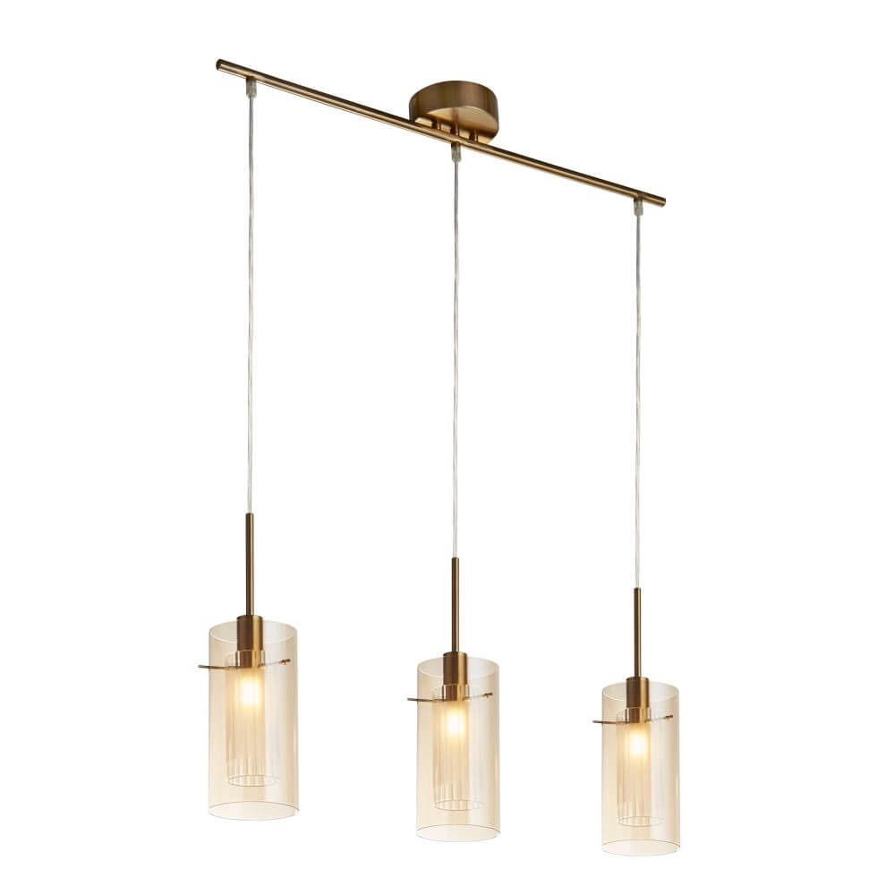 Hängelampe mit 3 Leuchten Duo 3 Gold Searchlight 5053423247106