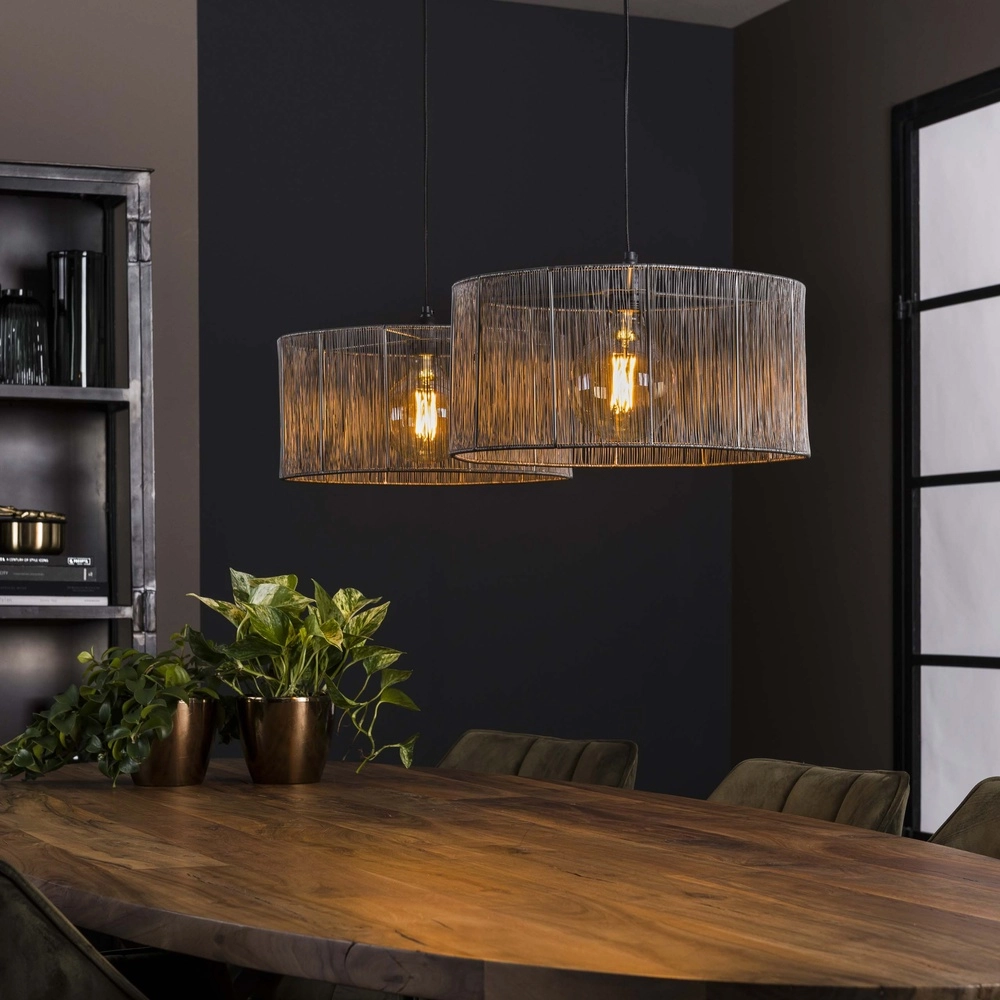 Metalldraht-Pendellampe Stringshade Ø 41cm - 2-Licht Lyora 8716803511477