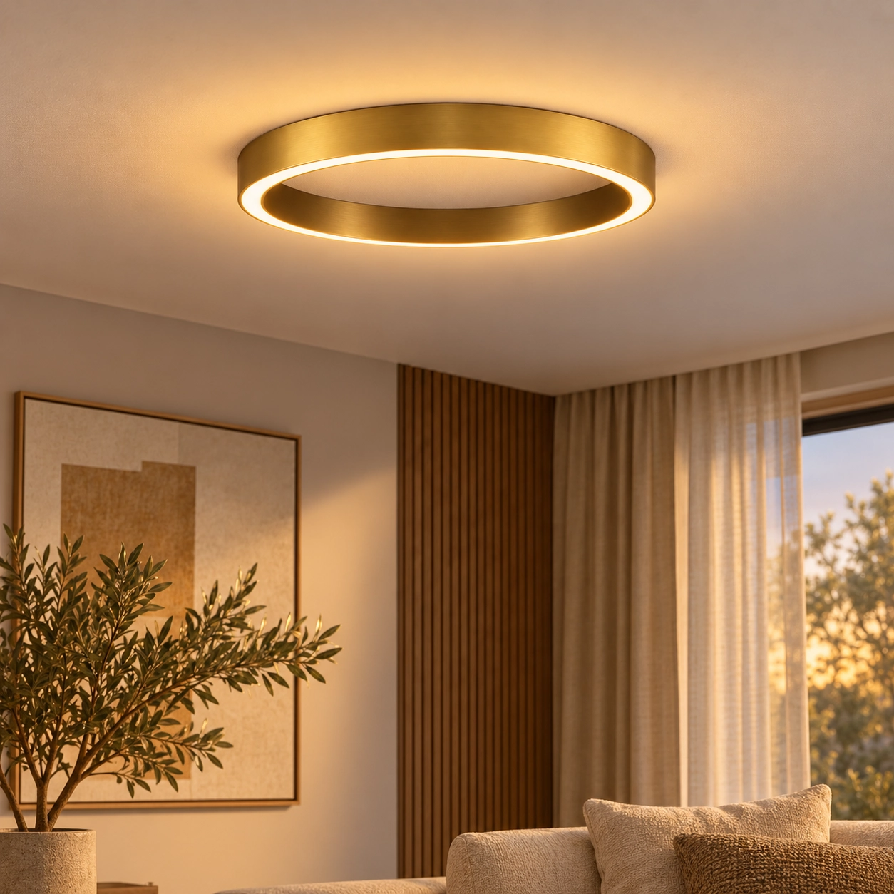 Design-Deckenleuchte Sting gold Ø 80cm
