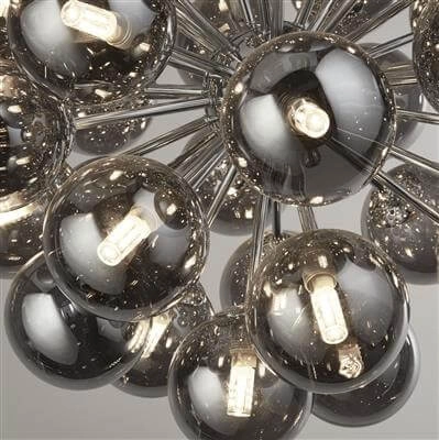 Hängelampe Glas Berry Globe 27-light schwarz mit Rauchglas Searchlight 5053423189550