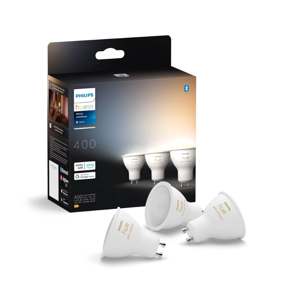 Lichtquelle Hue GU10 - 4,2W - White Ambiance 3er-Set Philips 8720169230095