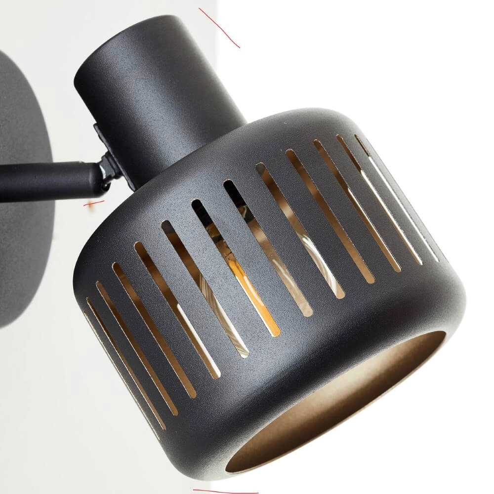 Schwarze Wandlampe Tyas schwarz mit gold Brilliant 4004353424311