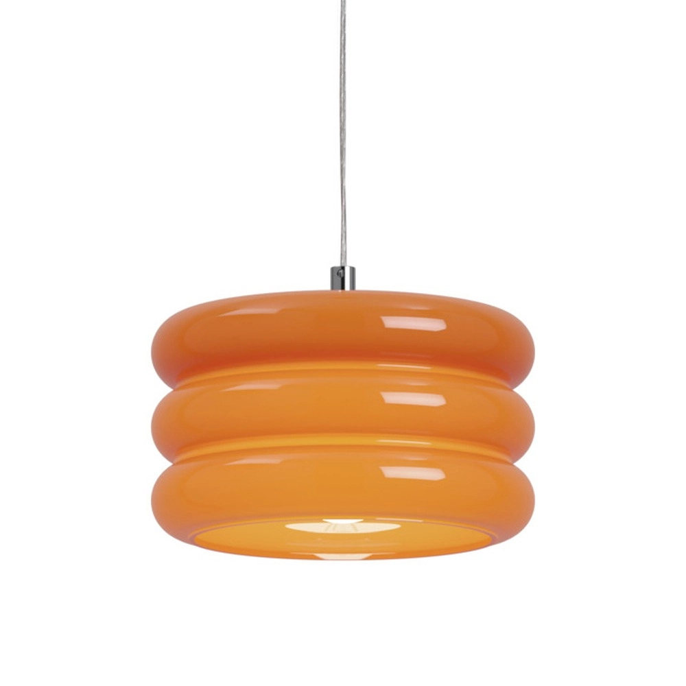 Design-Pendellampe Tortora Chrom mit oranger Ø 20 cm