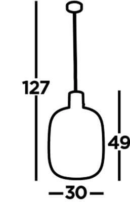 Hängelampe Glas Barrel rotes Kupfer mit bernsteinfarbenem Glas Searchlight 5053423188362
