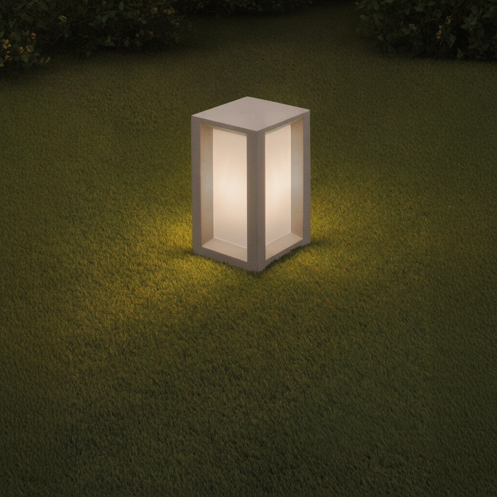 Quadratische Gartenlampe Castro weiß