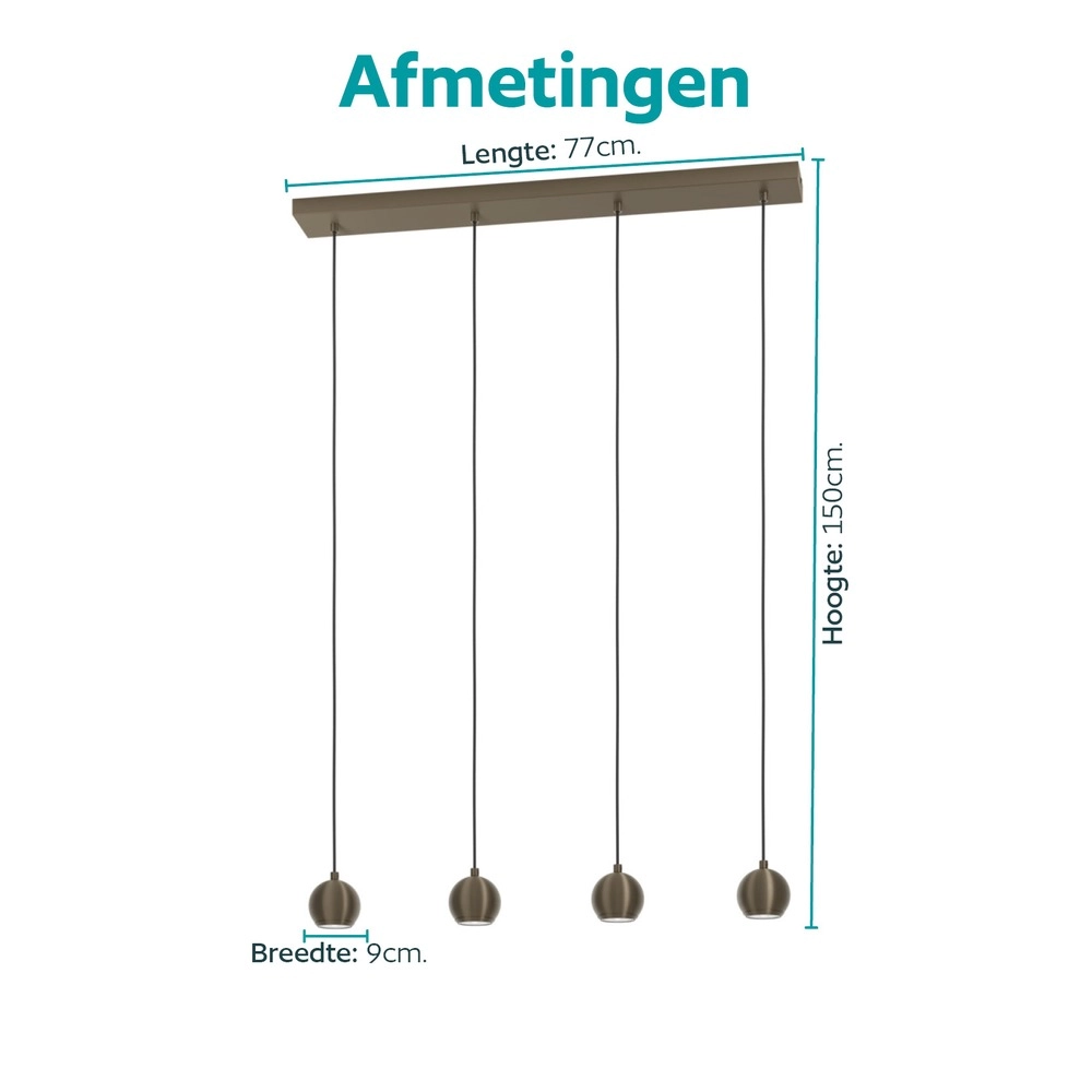Design-Pendellampe Bimeda 1 Dunkelbronze 4-Lichter