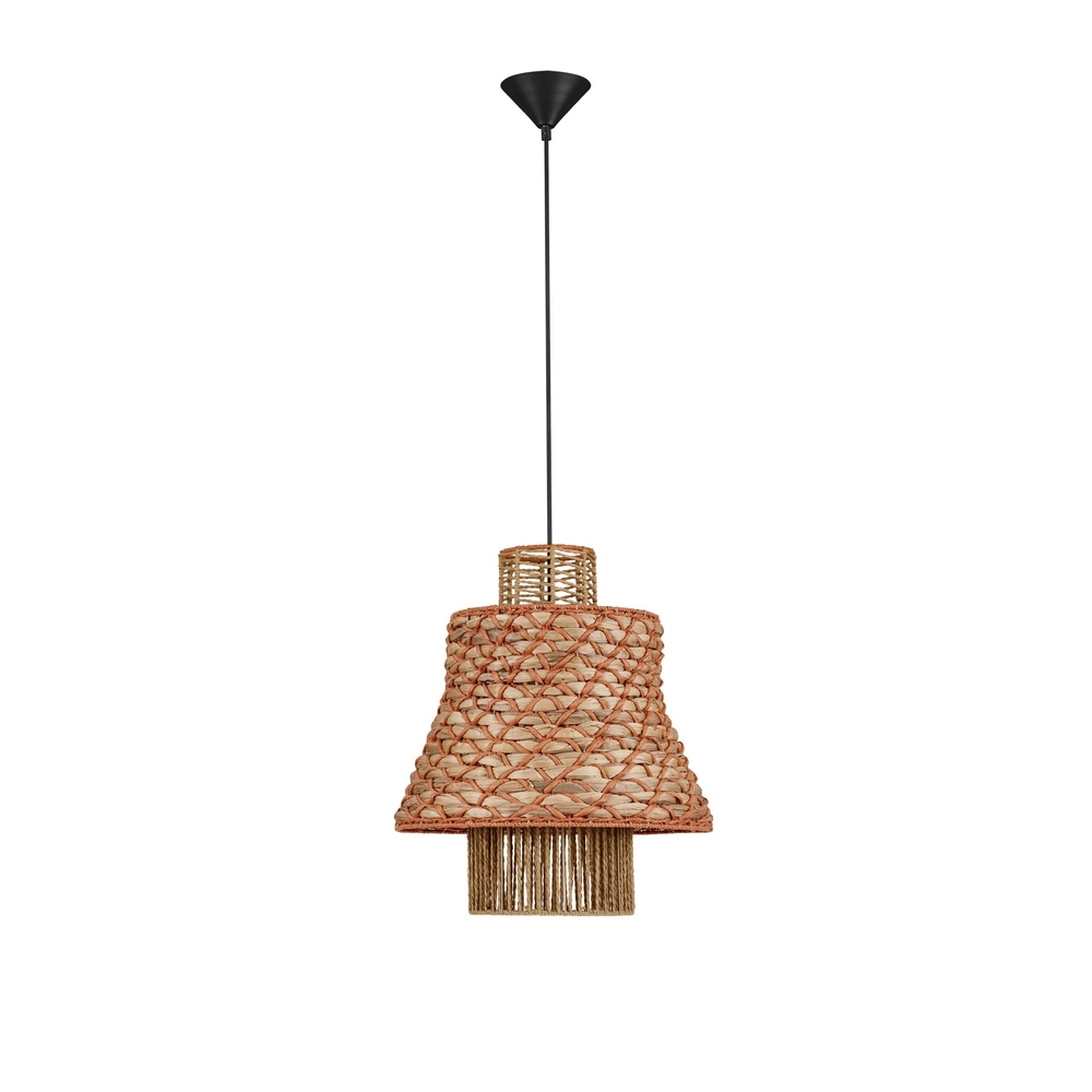 Rattan Pendelleuchte Mande Braun mit Orange Lyora 5212017477378