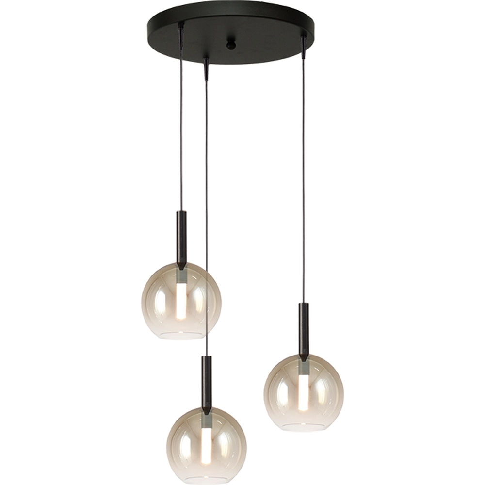 3L vide Pendellampe Lido Ball mit Ø 17 cm goldfadendem Glas Masterlight 8718121325057