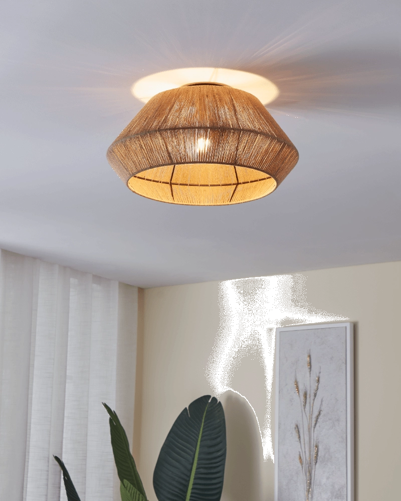 Deckenleuchte aus Rattan Alderney Ø 48cm Eglo 9002759437848