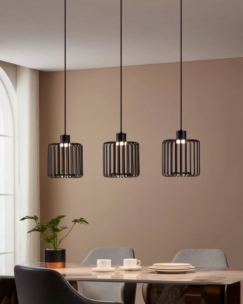 Hängelampe Ginestrone-Z 3-flammiges Design schwarz Eglo 9008606274857
