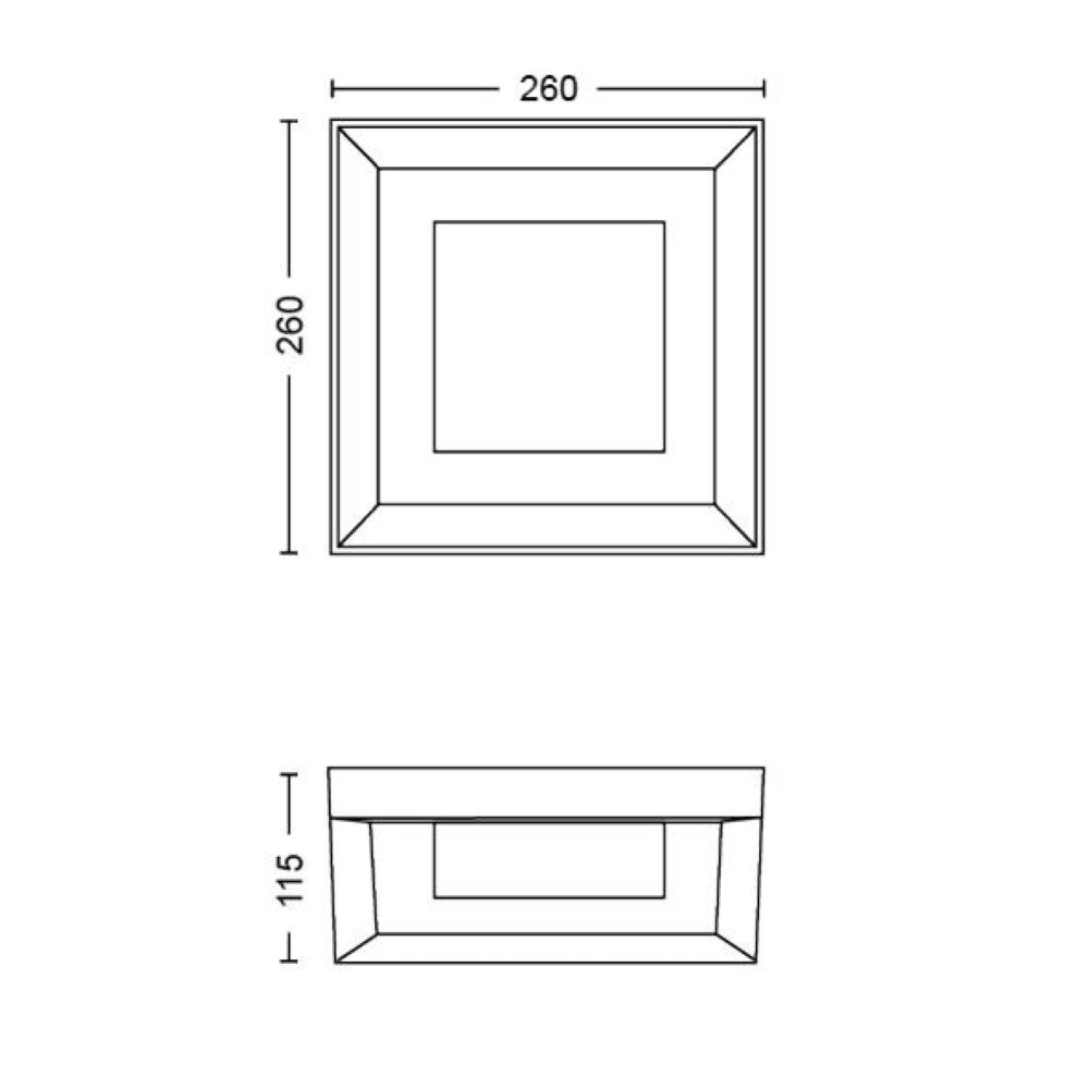Quadratische Wandleuchte Hue Econic Vitrine schwarz Philips 8718696170564