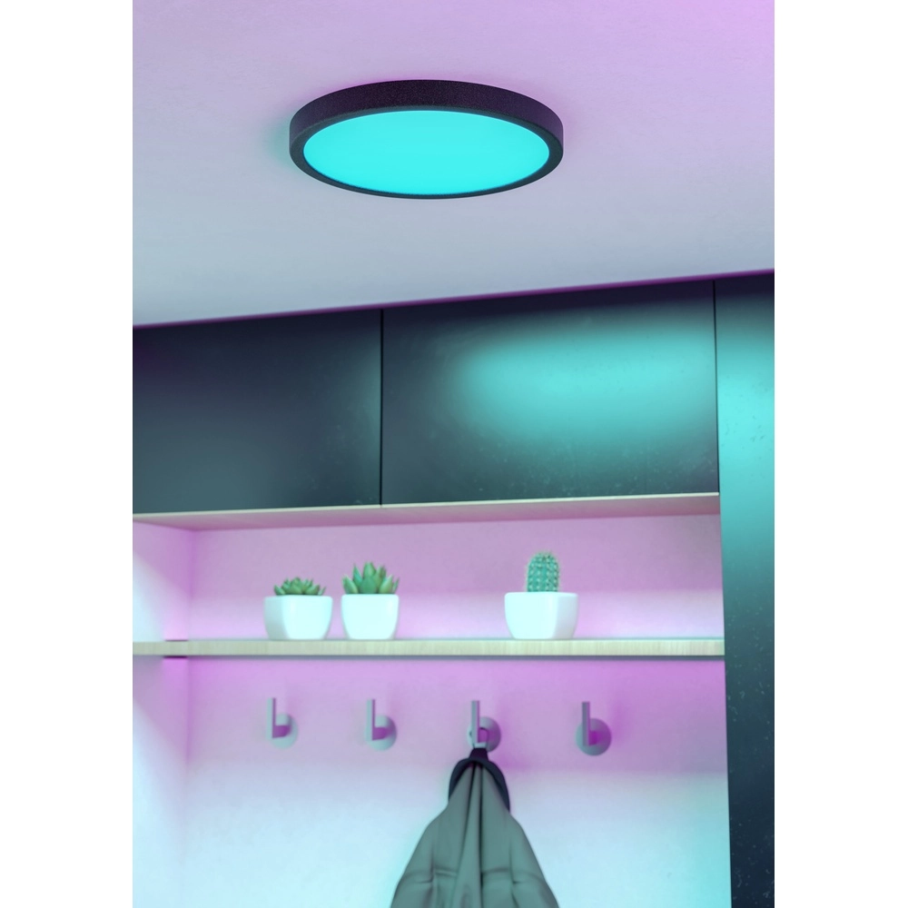 Deckenlicht IP44 Fueva 6-Z rund - schwarz - Ø 27,8 cm Eglo 9008606330492