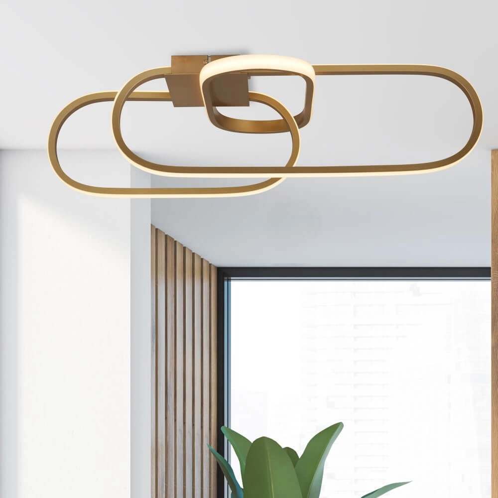 Schlichte goldene Deckenlampe Clip Searchlight 5053423227412