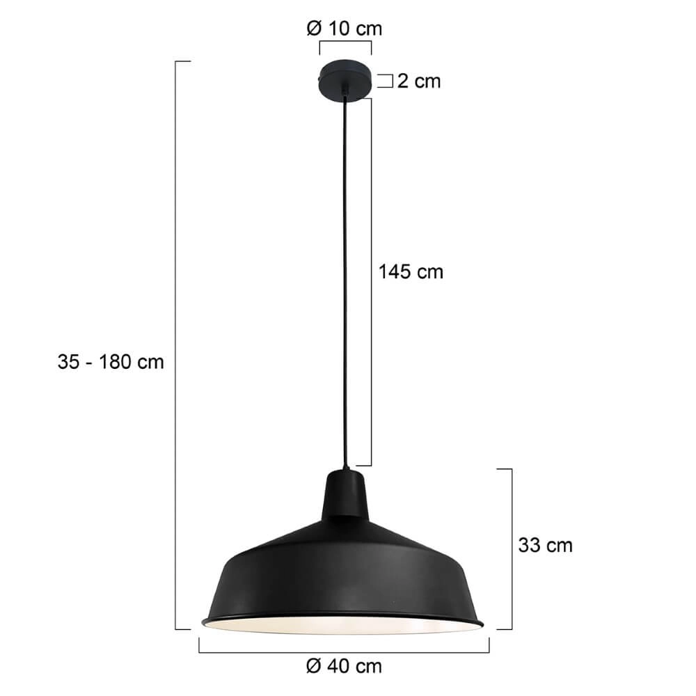 Ländliche Hängelampe Blackmoon Ø 40cm Steinhauer 8712746131000