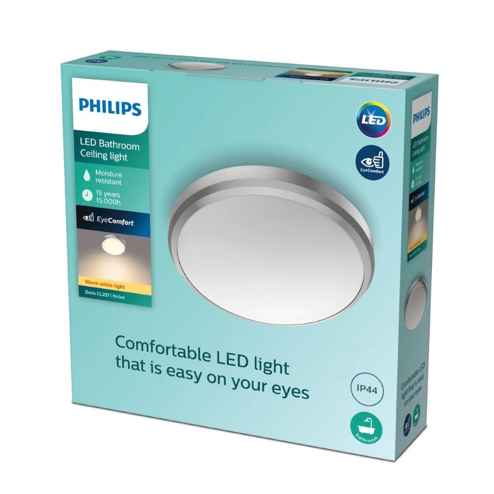 Edelstahl Deckenleuchte Doris Ø 22,5 cm Philips 8718699758820