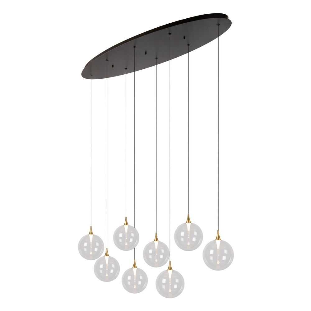 Design-LED-Pendelleuchten Gisela klar – 8x Ø 16 cm Premium by Lucide 5411212134820